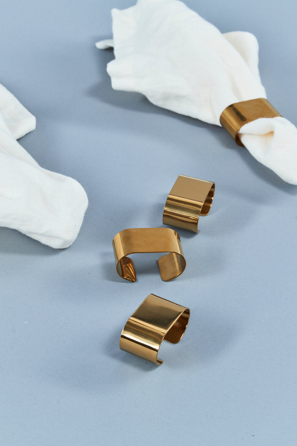 Servietringe, guldfarvet - 4 stk.